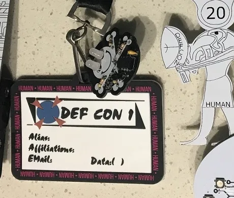 DEF CON 1 Name Tag badge image